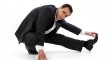 Stretching Businessman