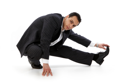 Stretching Businessman